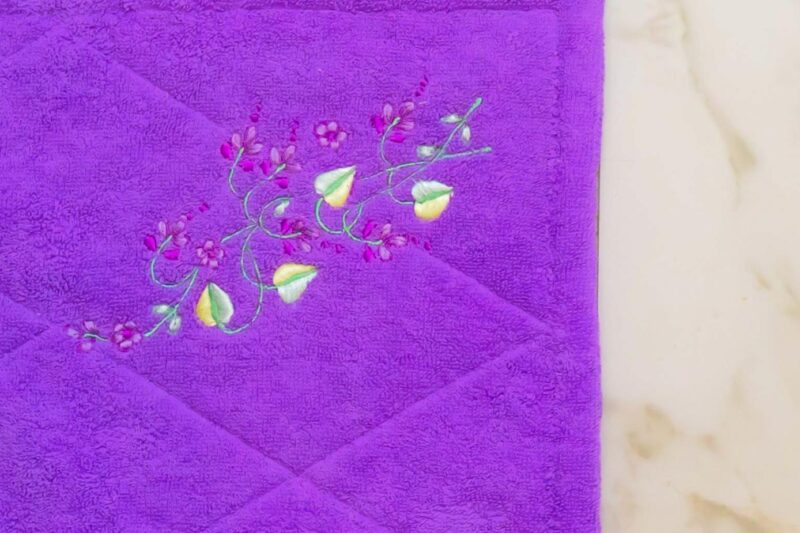 "Elysium Embroidered Bathroom Towels and Rugs Set" - Lavandeo - Image 9