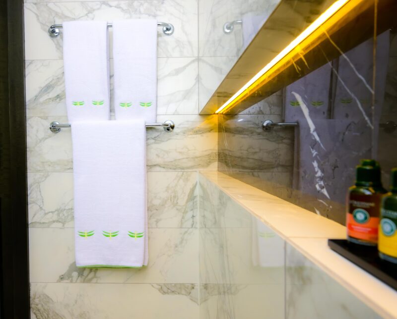 "Elysium Embroidered Bathroom Towels and Rugs Set" - Verdeo - Image 2